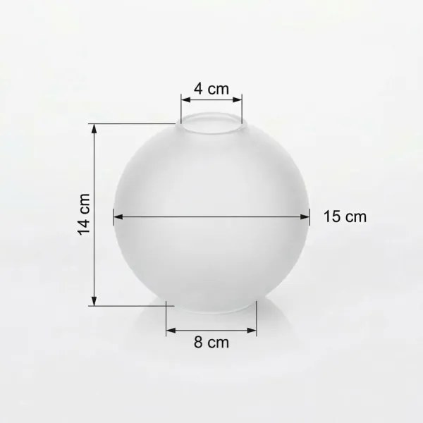 Vetro di ricambio per lampadario E27, diametro 15 cm, bianco opaco