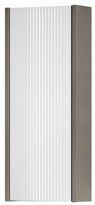 Pensile bagno Niwa laccato opaco grigio carbone con vetro bianco, 1 anta apertura da sinistra P 17 x L 30 x H 78.5 cm