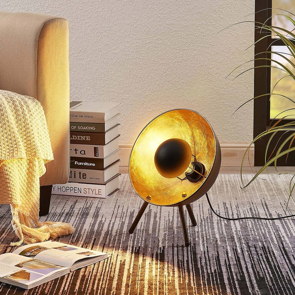 Lampada da tavolo Muriel Lindby, Nero, Soggiorno / Sala da pranzo, Metallo, Moderno, Lampada da tavolo