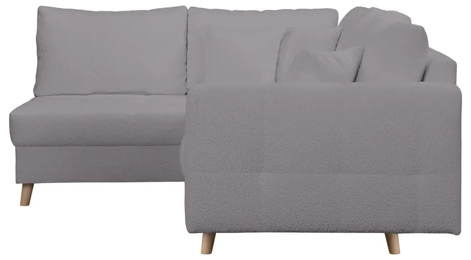 Divano angolare grigio scuro in tessuto bouclé (angolo sinistro) Ariella - Ropez