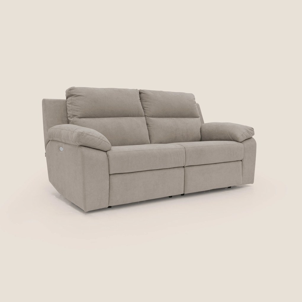Romeo Divano relax con recliner elettrico in morbido tessuto impermeabile T02 beige