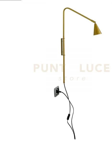 Applique a parete enea oro 1 luce attacco gu10 37,7x9x69,5cm in met...