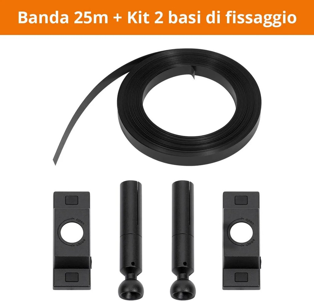 Profilo Sospeso STARLINE Nero 25m per strisce LED con Banda e fissaggio Variante Lunghezza 25 Metri