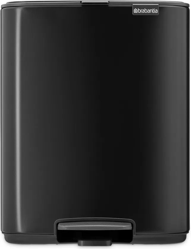 Cestino per la spazzatura nero opaco in acciaio con pedale 12 l Bo – Brabantia