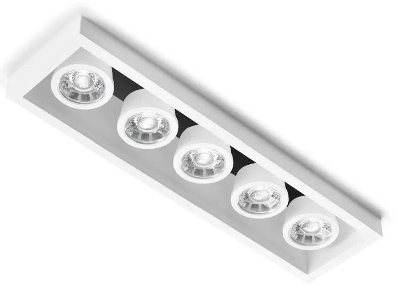 Faretto ad incasso senza fonte luminosa GU10 Olympia, rettangolare, bianco, verniciabile, foro incasso 9,5 cm