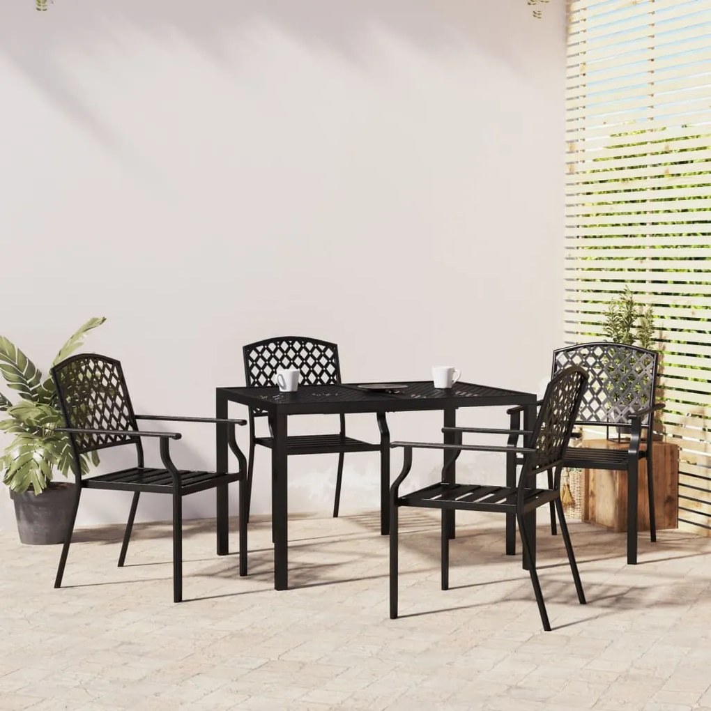 Set Da Pranzo Da Giardino 5 Pz İn Acciaio Antracite /