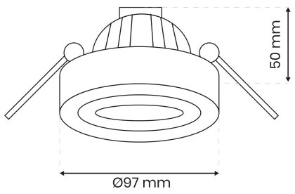 Faretto da incasso NUSA 1xGU5,3/MR16/50W/12V arrotondato nero