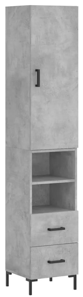 Credenza Grigio Cemento 34,5x34x180 cm in Legno Multistrato