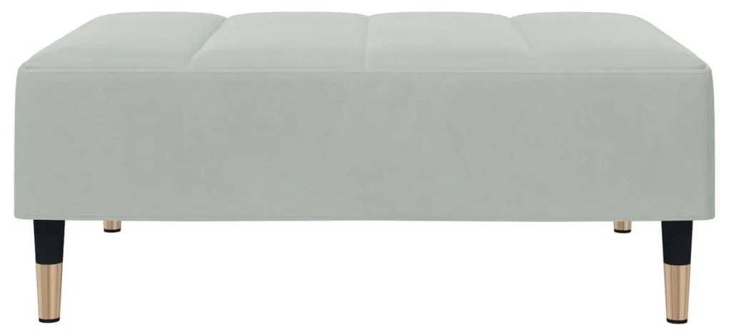 Poggiapiedi grigio chiaro 77x55x31 cm in velluto