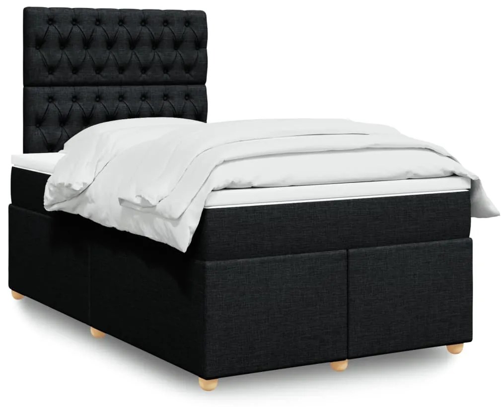 Giroletto A Molle Con Materasso Nero 120x190 Cm İn Tessuto /