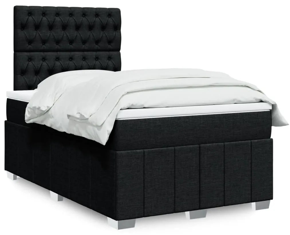 Giroletto A Molle Con Materasso Nero 120x200 Cm İn Tessuto /