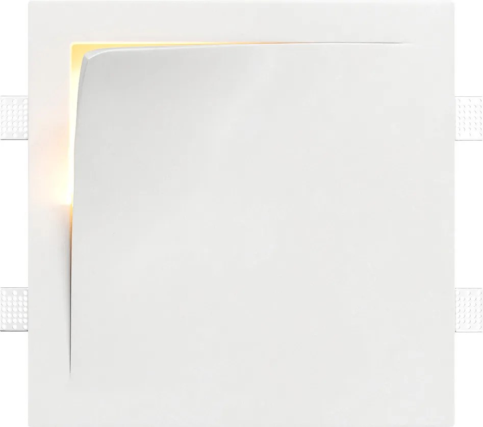 Applique da Incasso E14 FOLD Quadrata in Gesso Pitturabile