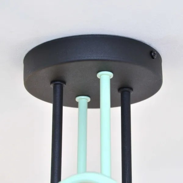 Lampadario a plafone OXFORD 4xE27/15W/230V nero/verde