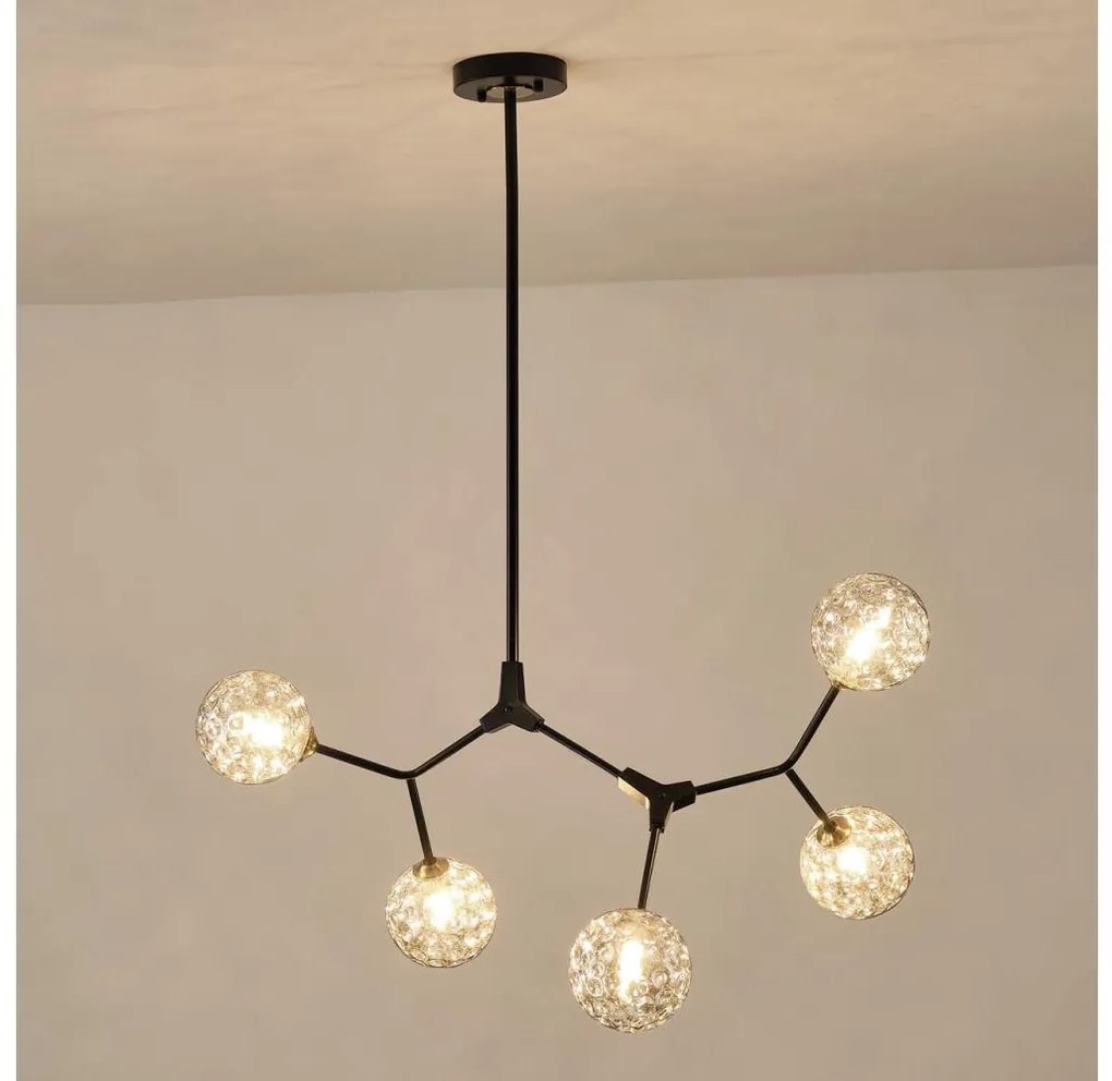 Lampadario a sospensione con supporto rigido 5xG9/15W/230V grigio