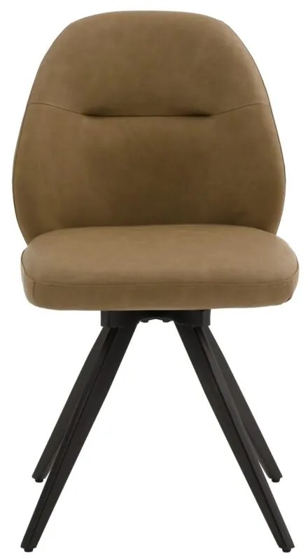 Set di sedie girevoli ZENNENDAL in similpelle marrone e gambe in metallo nero