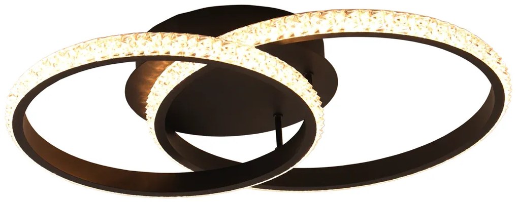 Plafoniera LED neoclassico Ludo, nero Ø 42 cm, 3000 lumen