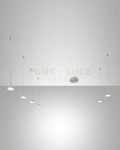 Isabella sospensione 6 luci alluminio spostabile a led 3000k - 48w...