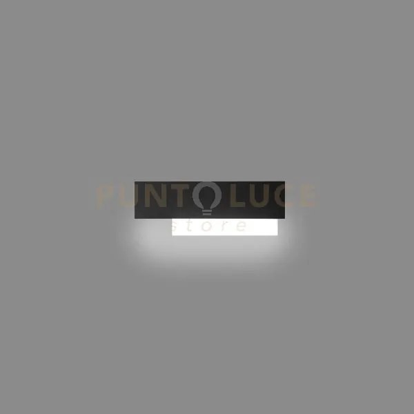 Doha a/p - applique nero a led 3000k 1270lm 15w alluminio e metacri...