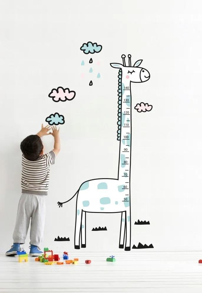Grazioso metro adesivo da parete Giraffa 170 x 79 cm