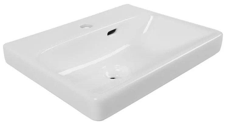 Lavabo a incasso rettangolare vasca centrale Remix L 46 x H 16.5 x P 36.7 cm in ceramica bianco lucido