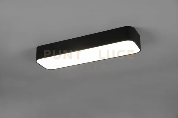 Plafoniera asterion led rettangolare 51x15 bordo nero r62451532