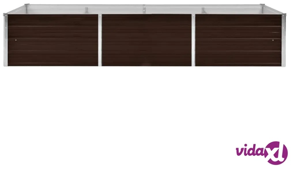 vidaXL Letto Rialzato Giardino Marrone 240x80x45 cm in Acciaio Zincato