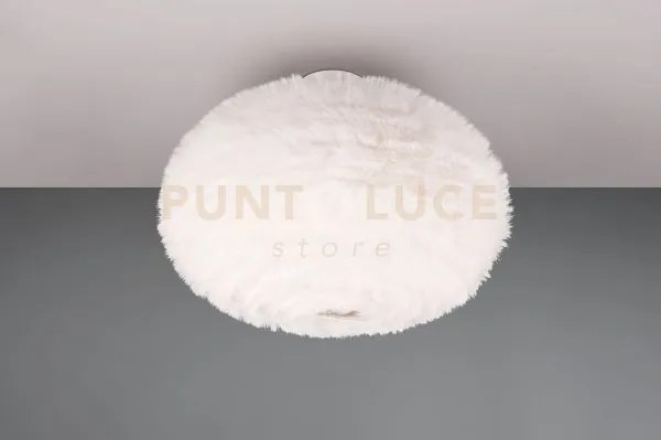 Furry plafoniera effetto piuma bianca d. 50cm 2 luci attacco e27