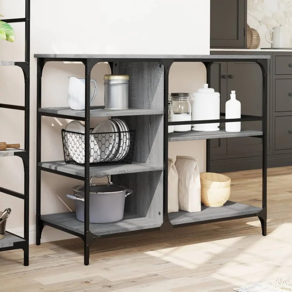 Carrello cucina grigio sonoma 100x45x89,5 cm legno multistrato