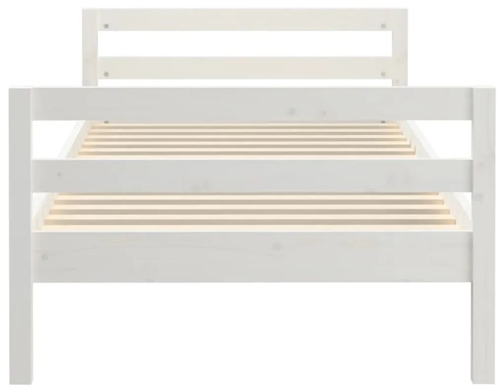 Giroletto bianco 90x200 cm in legno massello di pino