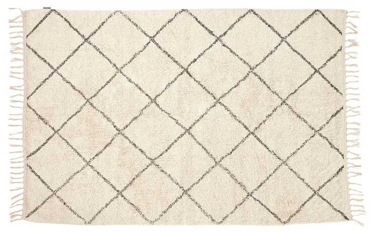 Hübsch - Rhomb Rug 120x180 Off White Hübsch