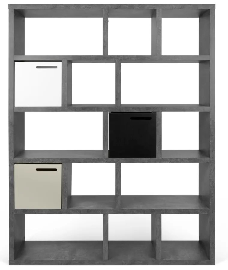 Libreria grigia effetto cemento 150x198 cm Berlin - TemaHome