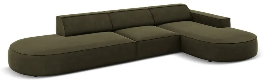 Divano angolare in velluto verde (angolo destro) Jodie - Micadoni Home
