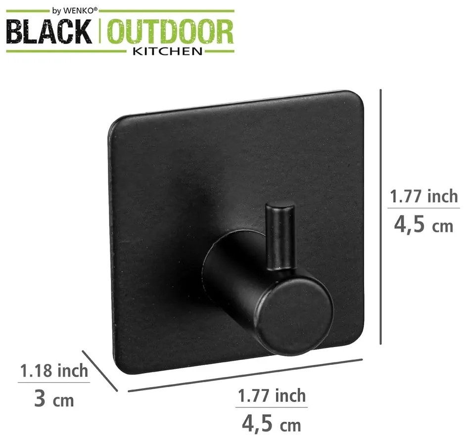 Ganci autobloccanti in acciaio inox nero in set di 2 pezzi Black Outdoor Kitchen Ureo - Wenko