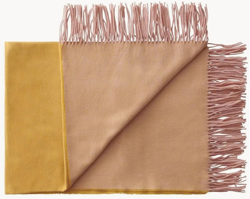 Coperta in misto lana con frange Franja