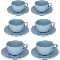 Tazzina caffe' set 6 pezzi juliet azzurro pastello c/piattino cm7,5h5