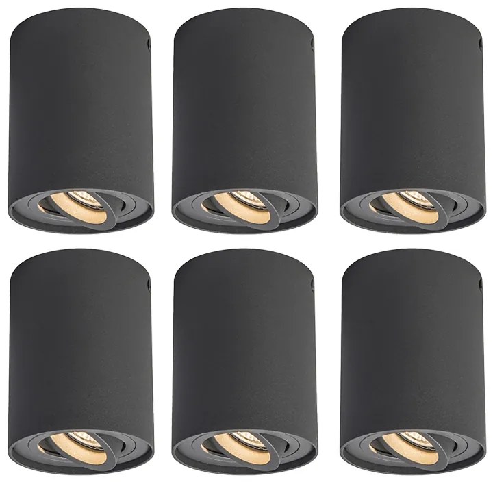 Set di 6 faretti intelligenti grigio scuro incl. Wifi GU10 - Rondoo up