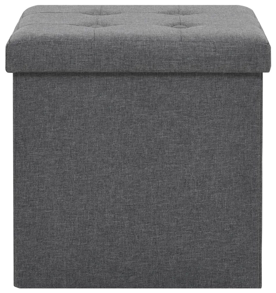 Sgabello pieghevole con contenitore grigio scuro in simil lino
