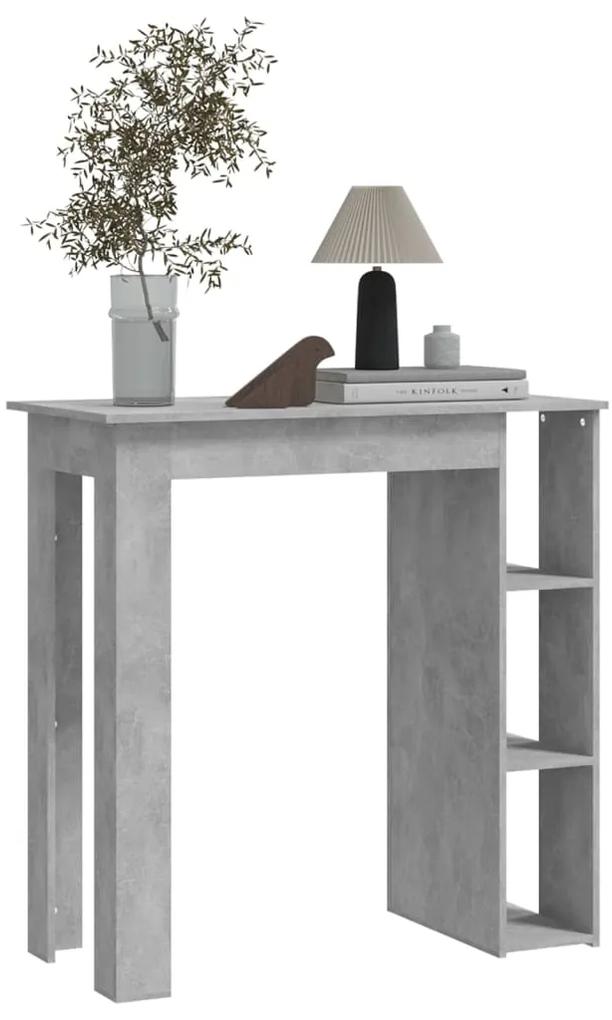 Tavolino da bar con ripiani grigio cemento 102x50x103,5 cm