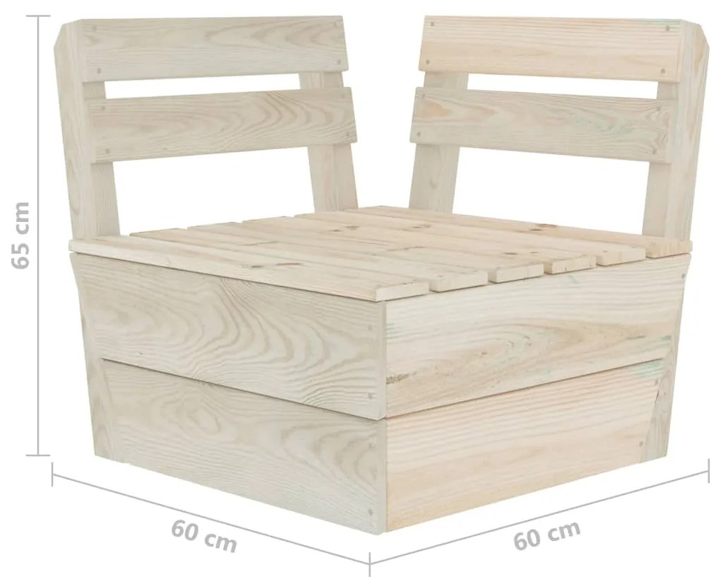 Set Divani da Giardino su Pallet 10 pz in Legno Abete Impregnato