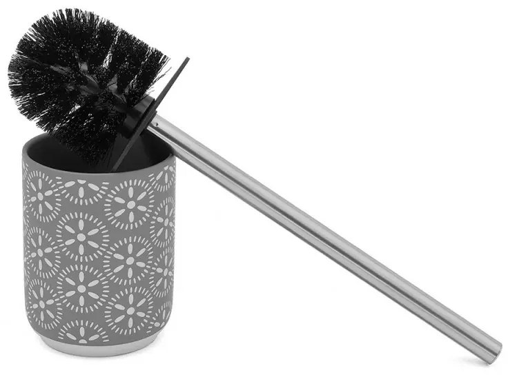 Portascopino da terra in ceramica grigio con setole nere Circus