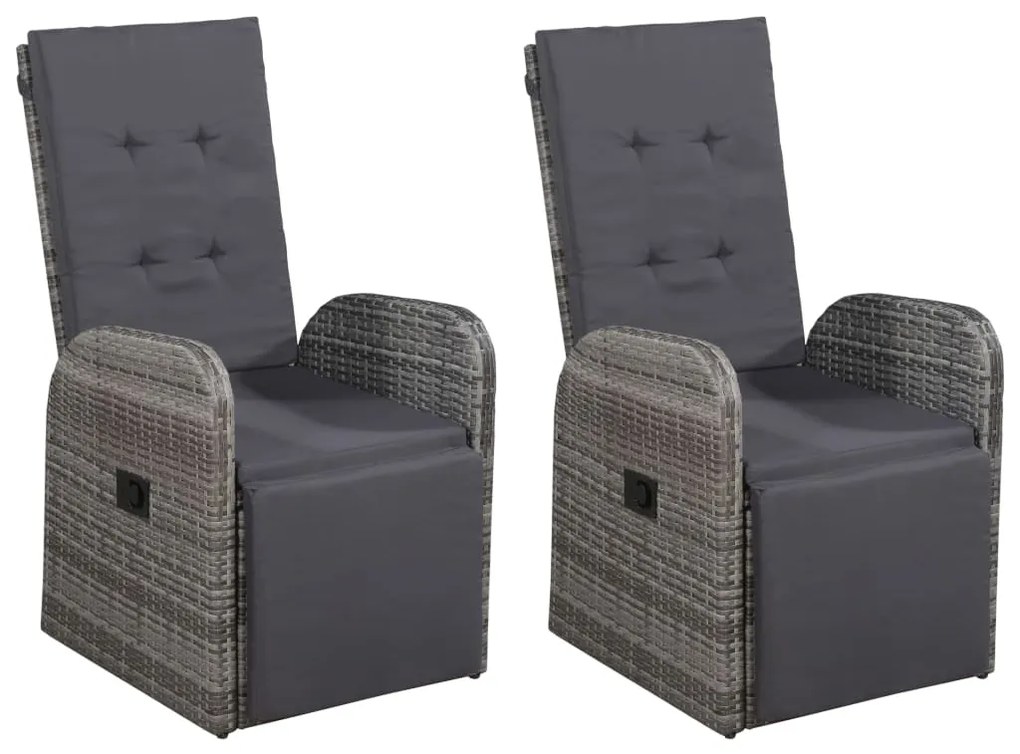 Set mobili da pranzo per giardino 5 pz grigio
