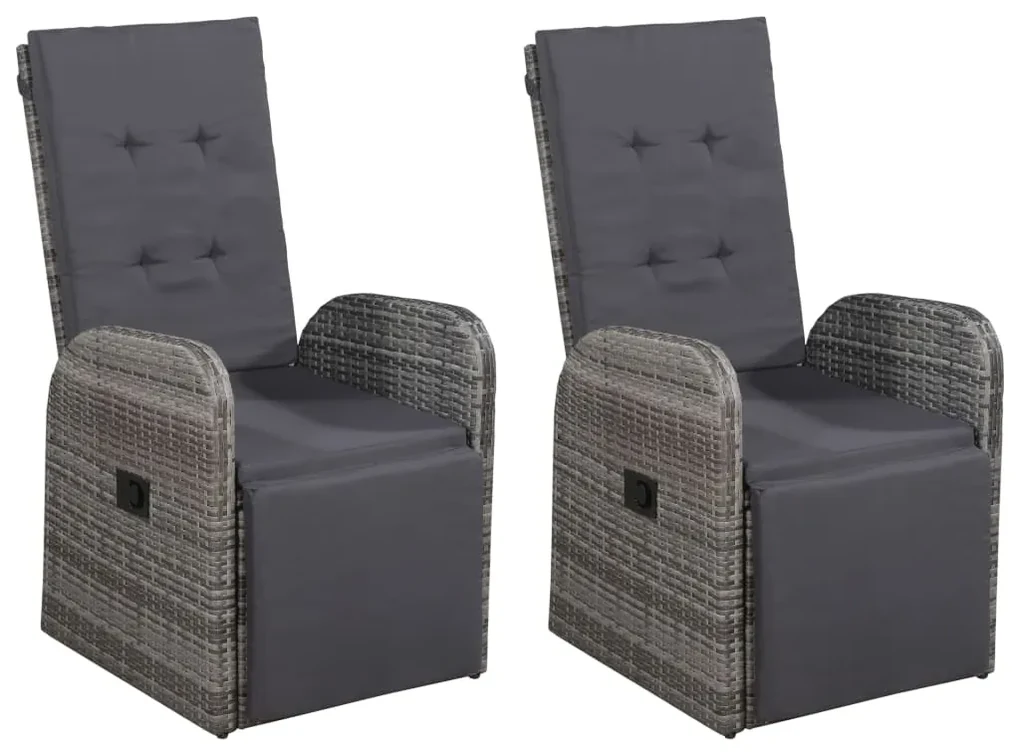 Set mobili da pranzo per giardino 5 pz grigio