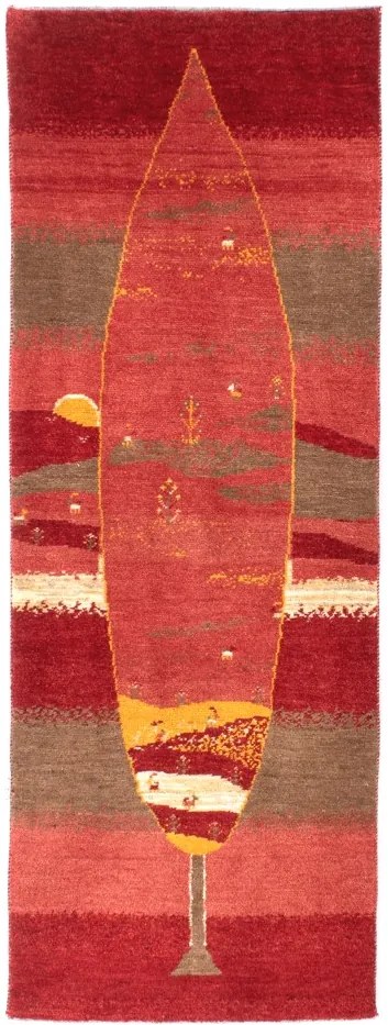 Gabbeh Tappeto persiano 210x70 Rosso (Iran) Annodato A Mano