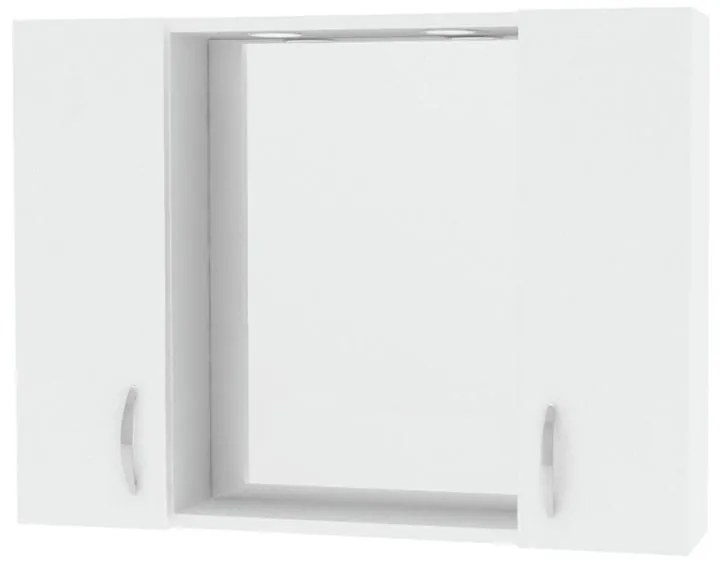 Pensile con luce Sole bianco lucido L 77 x H 58 x P 15.5 cm