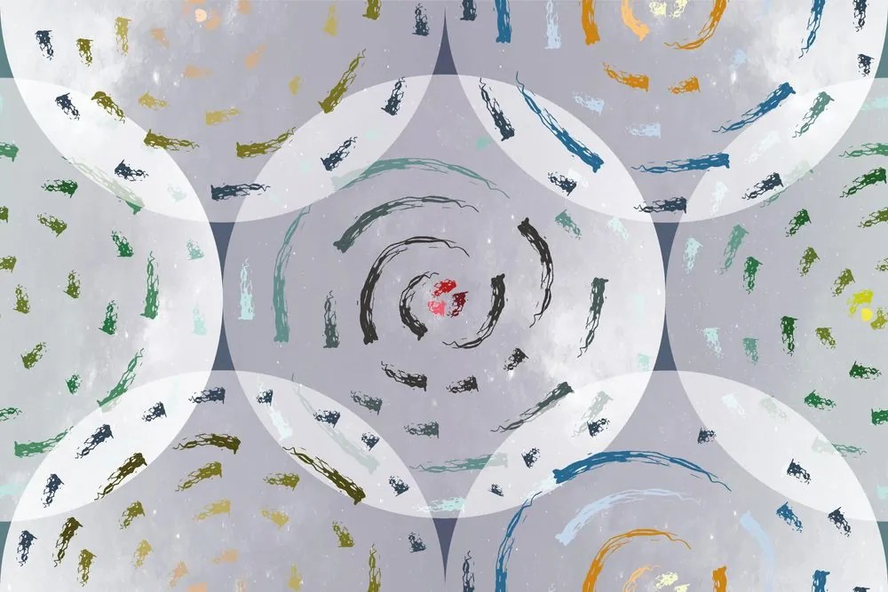 Carta da parati – Cerchi colorati astratti