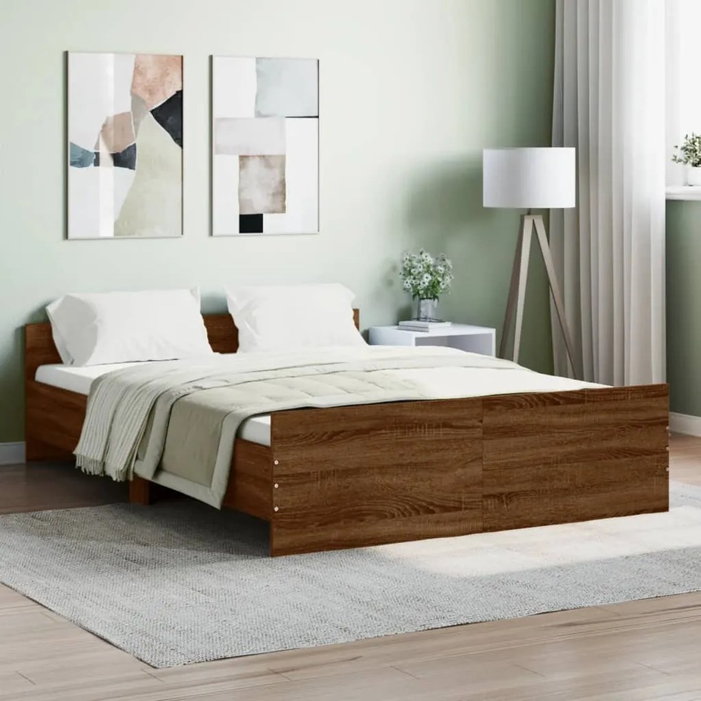 Giroletto Con Testiera E Pediera Rovere Marrone 140x190 Cm /