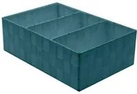 Cassetto poliestere verde acqua 3 scomparti rettangolare cm31x21h10