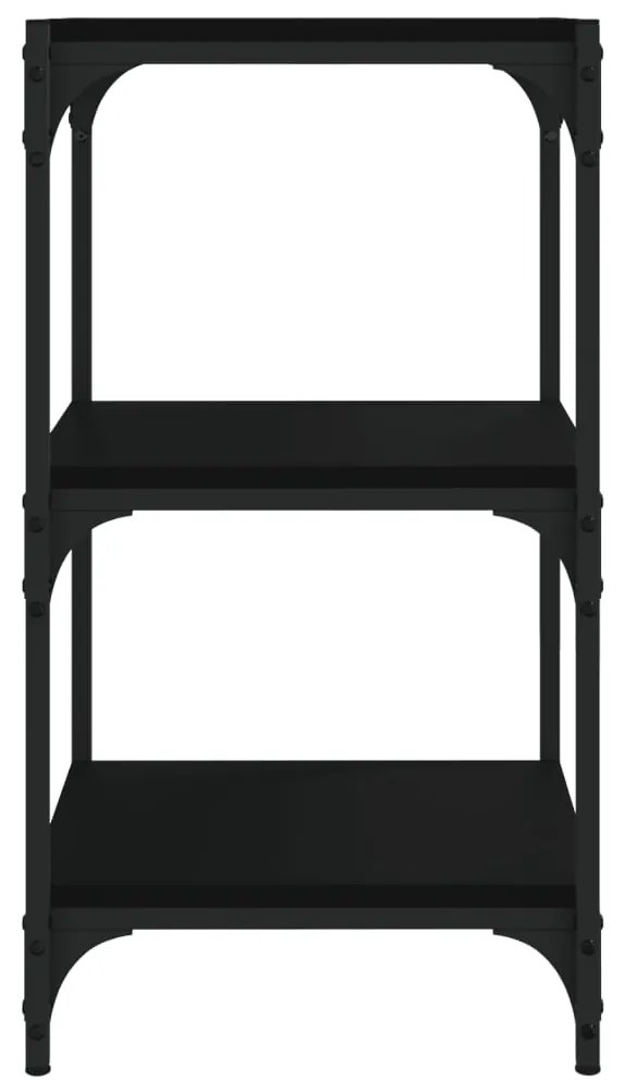 Mobile Porta Libri Nero 40x33x70,5cm Legno Multistrato Acciaio