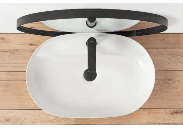 REA-U7900 - Lavabo da appoggio AURA 40,5x60,5 cm ceramica/bianco lucido