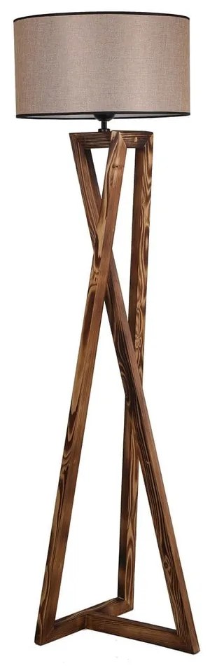 Lampada da terra marrone con paralume in tessuto (altezza totale 166 cm) Maçka – Opviq lights